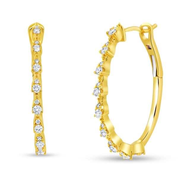 Uneek Hoop Chatterly Straight Diamond Earrings Mystique Jewelers Alexandria, VA