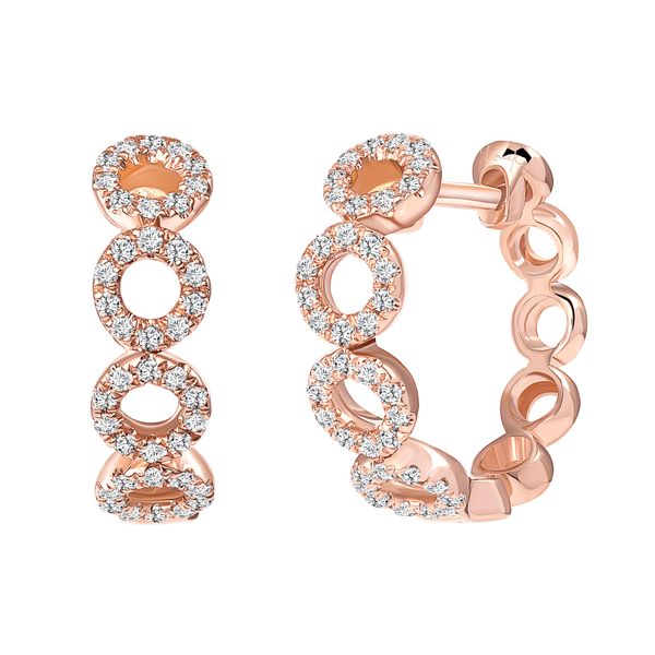 Uneek Diamond Earrings, in 14K Rose Gold Mystique Jewelers Alexandria, VA