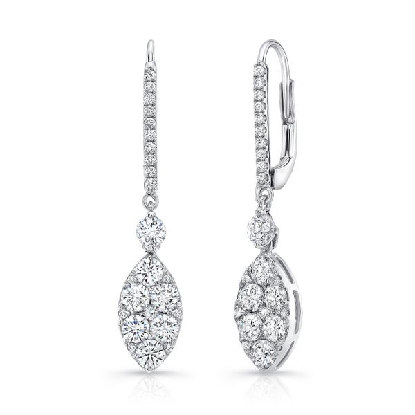 Uneek Leverback Diamond Earrings Brummitt Jewelry Design Studio LLC Raleigh, NC