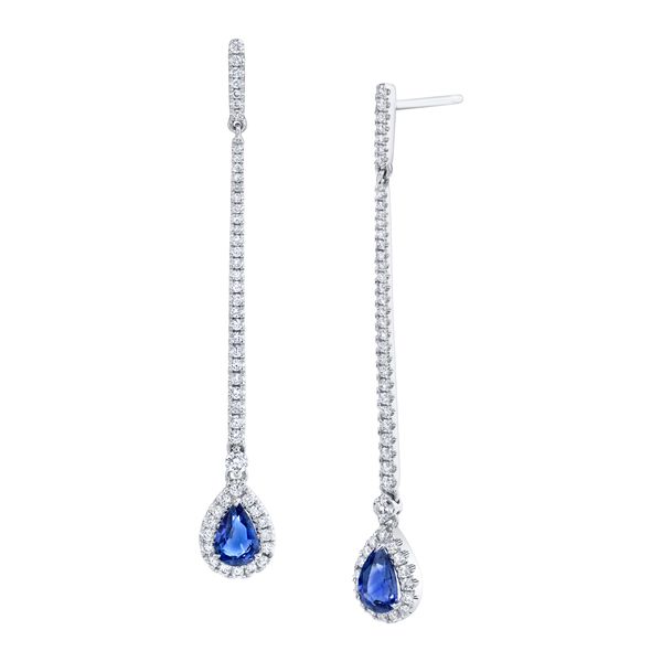 Uneek Blue Sapphire Diamond Earrings Mystique Jewelers Alexandria, VA