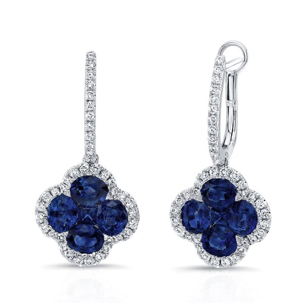 Uneek Blue Sapphire Diamond Earrings Mystique Jewelers Alexandria, VA