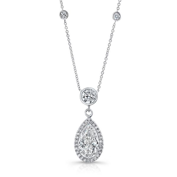 Illusion Pear Diamond Necklace - Diamond Designs