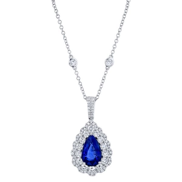 Uneek Pear Blue Sapphire Pendant Mystique Jewelers Alexandria, VA