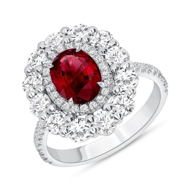 Uneek Oval Ruby Diamond Engagement Ring Mystique Jewelers Alexandria, VA