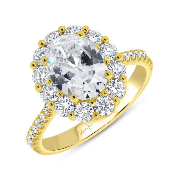 Uneek Petals Collection Halo Engagement Ring Parris Jewelers Hattiesburg, MS