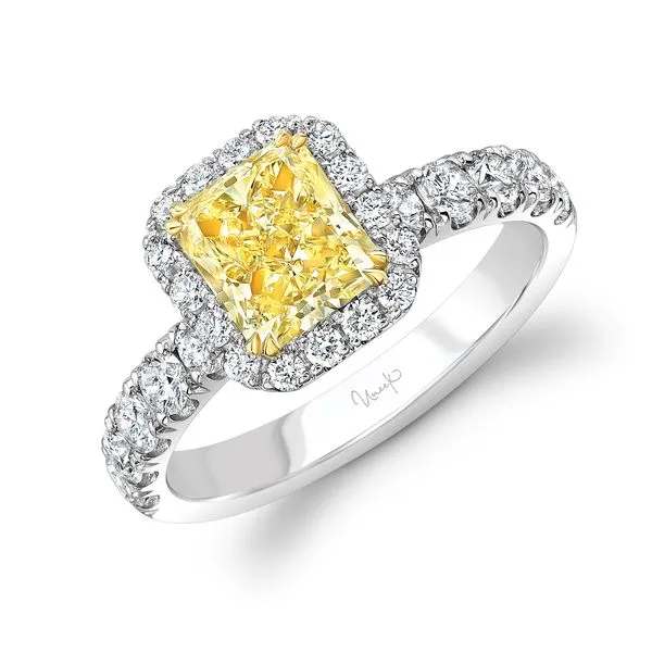 Uneek Natureal Collection Halo Radiant Fancy Yellow Diamond