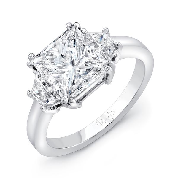 Uneek Signature Princess-Center Three-Stone Engagement Ring D. Geller & Son Jewelers Atlanta, GA
