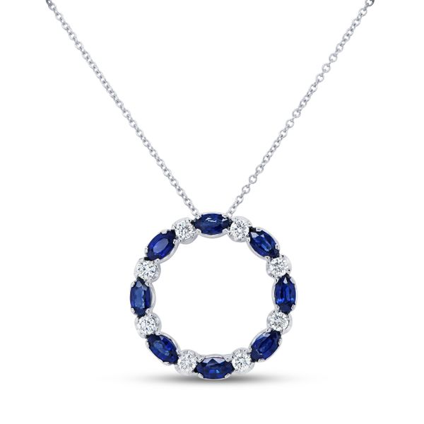 Uneek Oval Blue-Sapphire Diamond Pendant Brooch Parris Jewelers Hattiesburg, MS