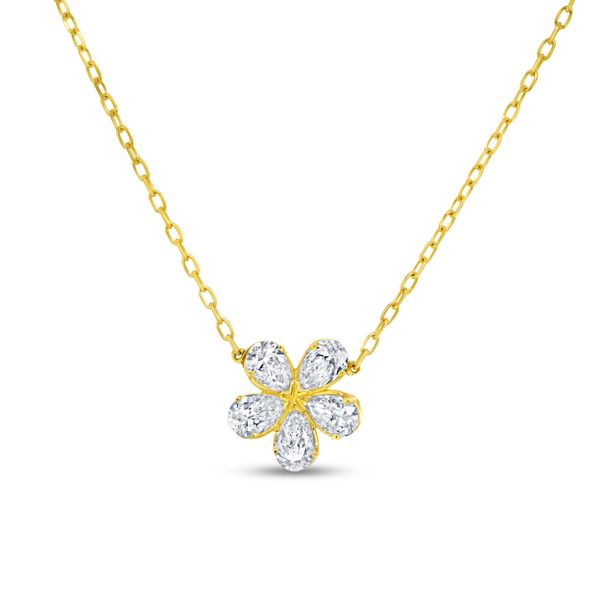 Uneek Drop Petals Floral Diamond Pendant Pickens Jewelers, Inc. Atlanta, GA