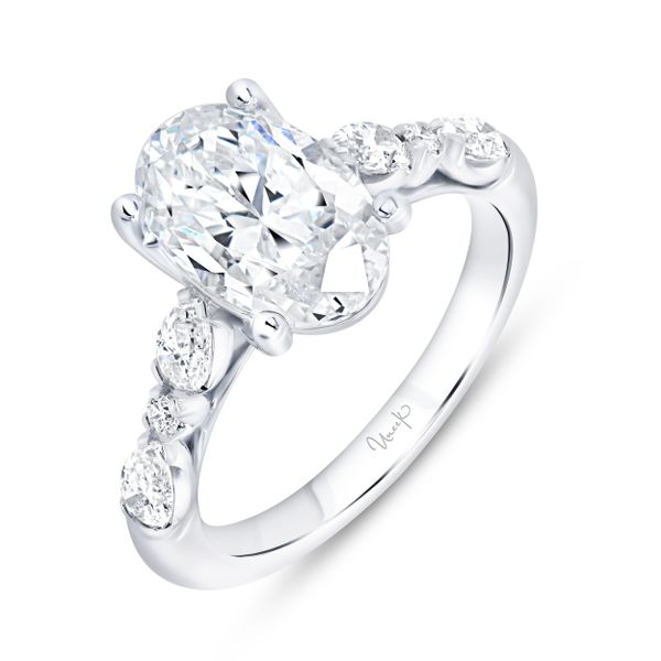 Uneek Timeless Cathedral oval Diamond Engagement Ring Pickens Jewelers, Inc. Atlanta, GA