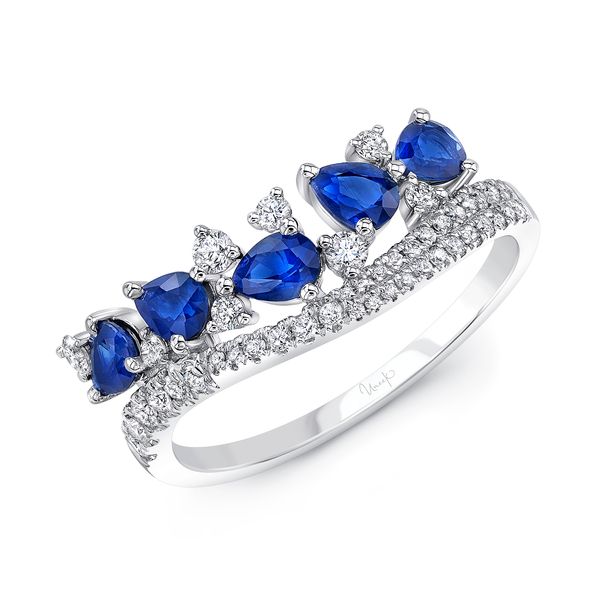 Uneek Blue Sapphire Diamond Band Brummitt Jewelry Design Studio LLC Raleigh, NC