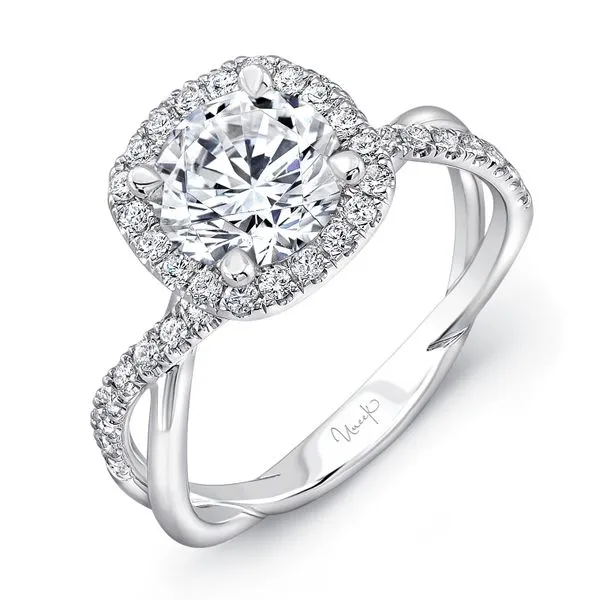 Cushion cut store infinity engagement rings