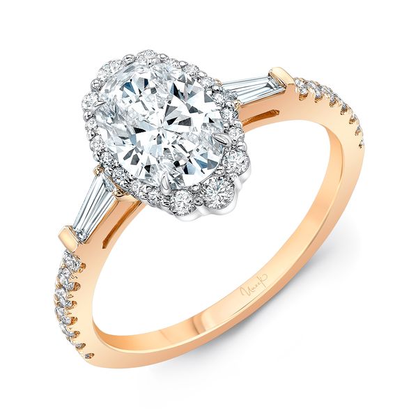 Uneek Petals Oval Diamond Engagement Ring Parris Jewelers Hattiesburg, MS