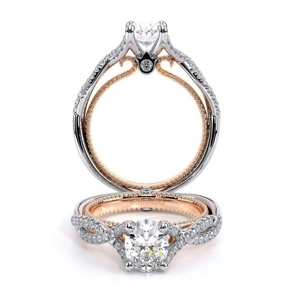 Verragio 18K White and Rose Gold Diamond Engagement Ring | Elgin's Fine  Jewelry | Baton Rouge, LA