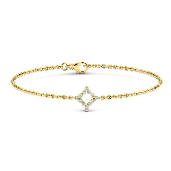 14K White Gold Diamond Star Bracelet