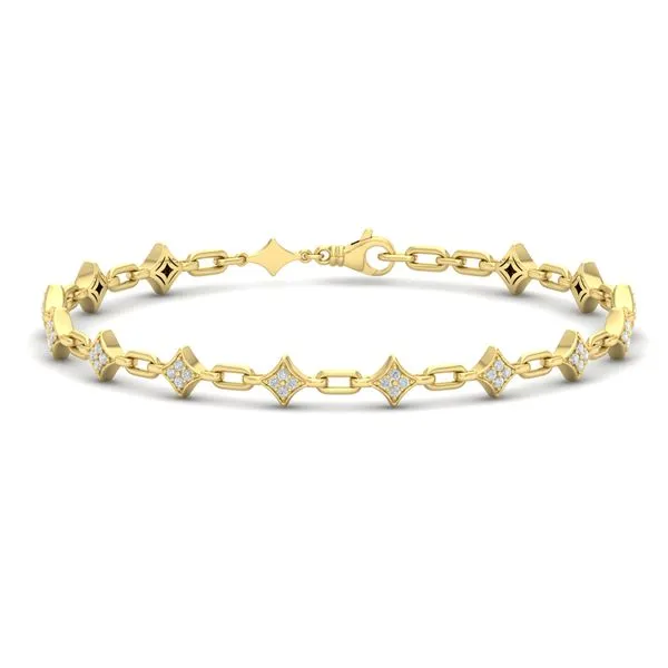 18k Gold Floral Cluster Diamond Bracelet | Raj Jewels