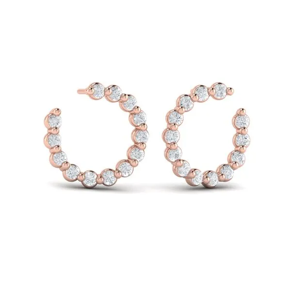 Front facing stud hoop on sale earrings