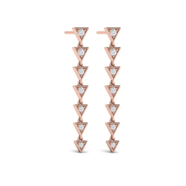 Vlora Diamond Trinity Drop Statement Earrings VER60398-14RG