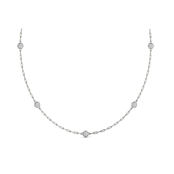SKU: VN60284 Vlora Diamond Cluster Single Honeycomb Link Necklace VN60284 -  N. Fox Jewelers