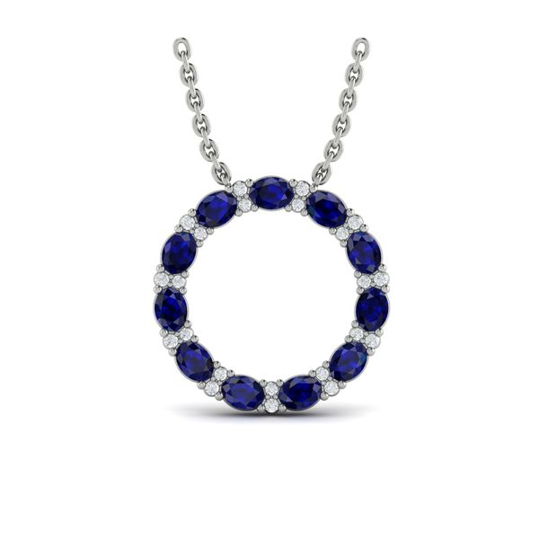 Hemsleys Collection 14K Oval Blue Sapphire & Diamond Halo Pendant –  Hemsleys Jewellers
