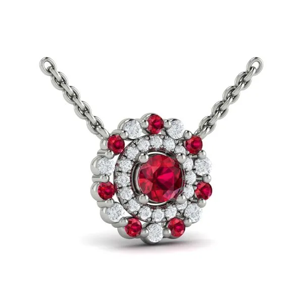 Floral Drop Ruby Necklace