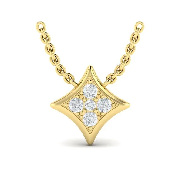 Vlora Amuleta 14K Center Star Diamonds and Bezel Pendant Necklace (0.2