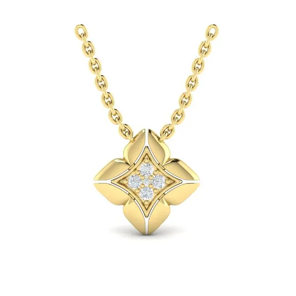 SKU: VP60389 Vlora Diamond Vlora Star Floral Pendant Necklace