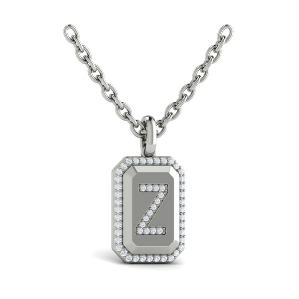 Vlora Diamond Medallion Alphabet Pendant Link Necklace, Z James