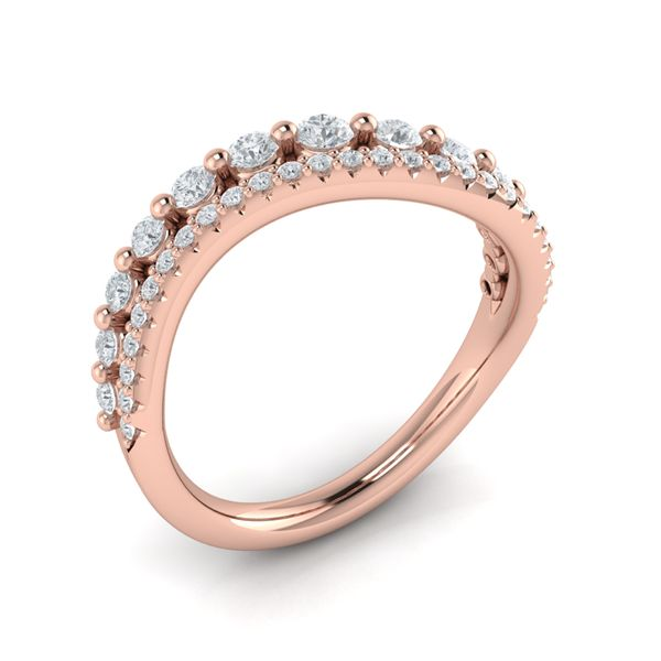 Diamond Two Row Curved Ring