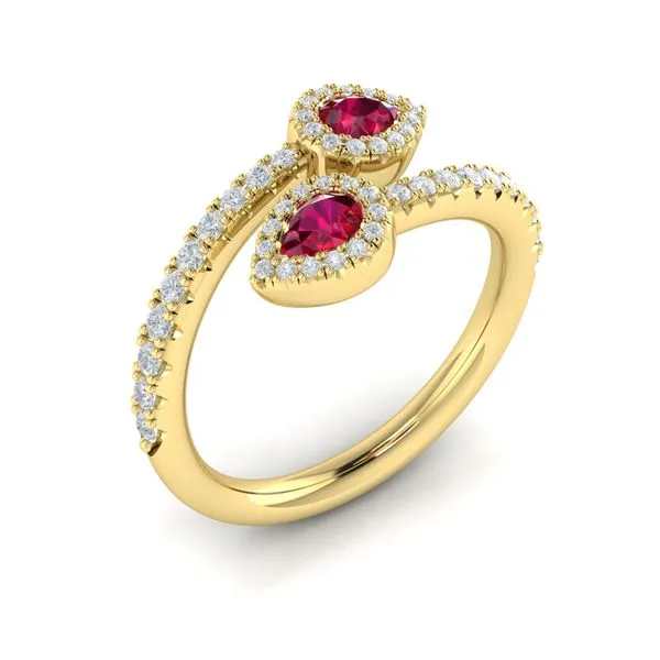 SKU: VR60033R Vlora Diamond and Ruby Two Row Curved Ring VR60033R - N. Fox  Jewelers