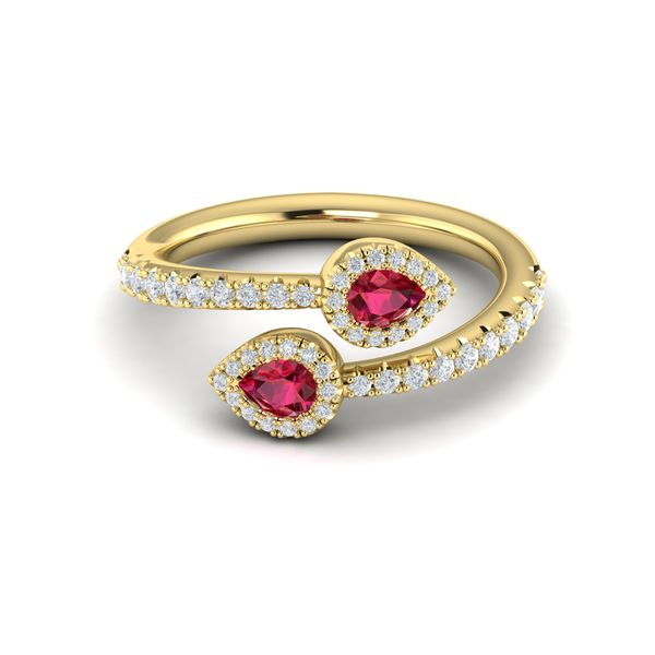 SKU: VR60033R Vlora Diamond and Ruby Two Row Curved Ring VR60033R - N. Fox  Jewelers