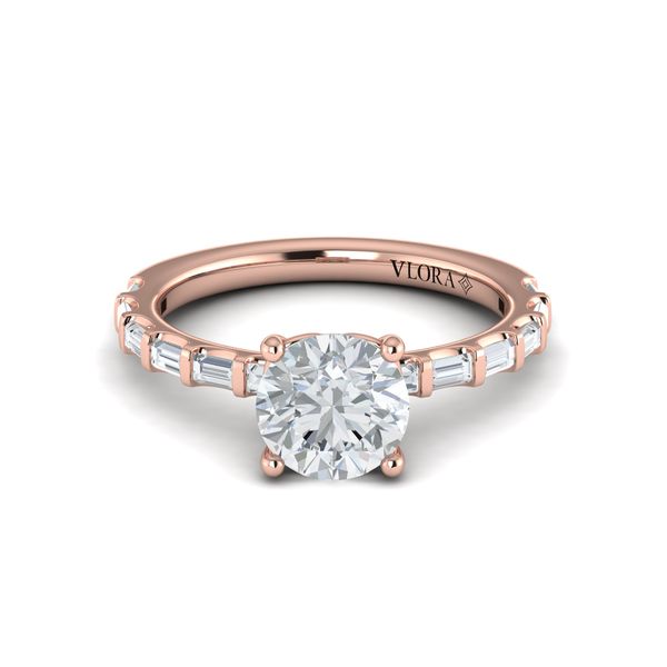 Shining Baguette Band Engagement Ring VSC20099-RD15-18RG D
