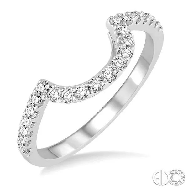 1/3 Ctw Round Cut Diamond Wedding Band in 14K White Gold