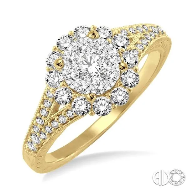 5/8 Ctw Diamond Lovebright Engagement Ring in 14K Yellow and White Gold similar item image