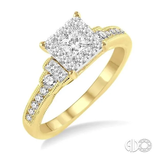 5/8 Ctw Diamond Lovebright Engagement Ring in 14K Yellow and White Gold similar item image