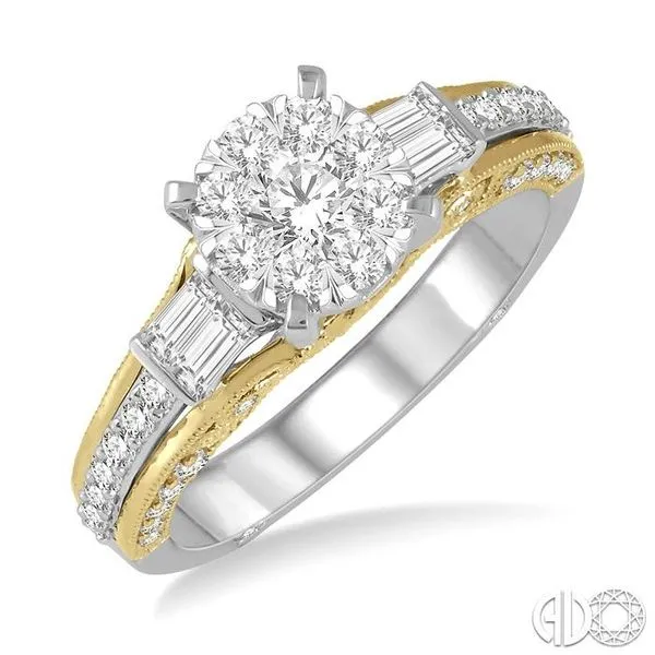1 Ctw Diamond Lovebright Engagement Ring in 14K White and Yellow Gold similar item image