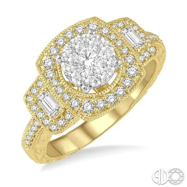 3/4 Ctw Diamond Lovebright Engagement Ring in 14K Yellow and White Gold similar item image