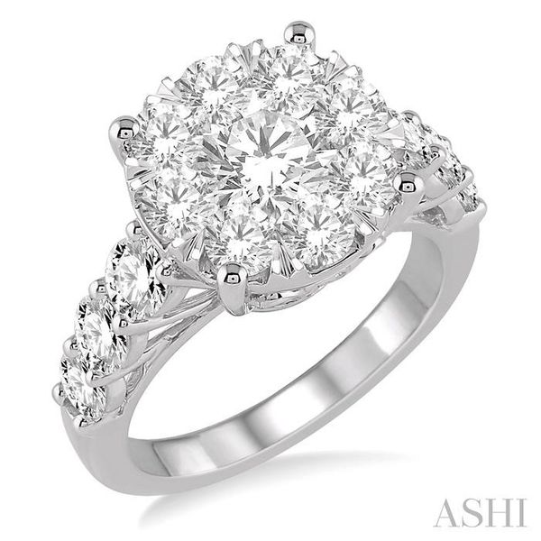 2 Ctw Round Diamond Lovebright Ring in 14K White Gold Grogan Jewelers Florence, AL