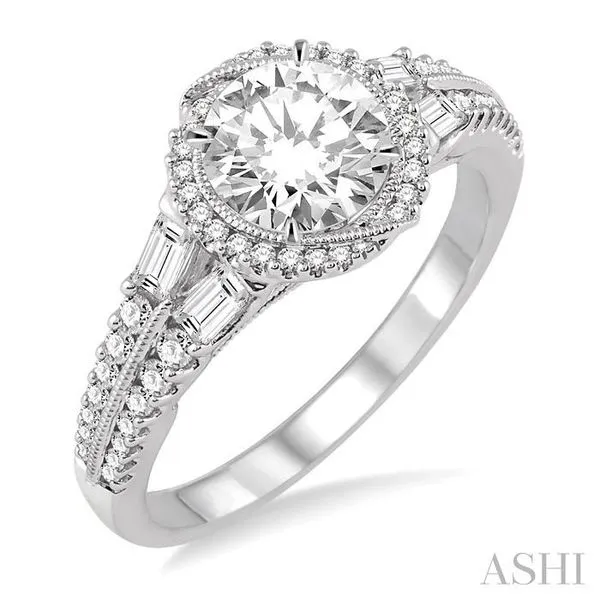 1/2 Ctw Diamond Semi-Mount Engagement Ring in 14K White Gold similar item image