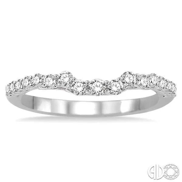 3/8 Ctw Round Cut Diamond Wedding Band in 14K White Gold