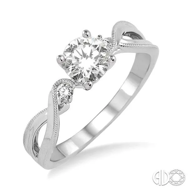 14 Karat White Gold Diamond Engagement Ring