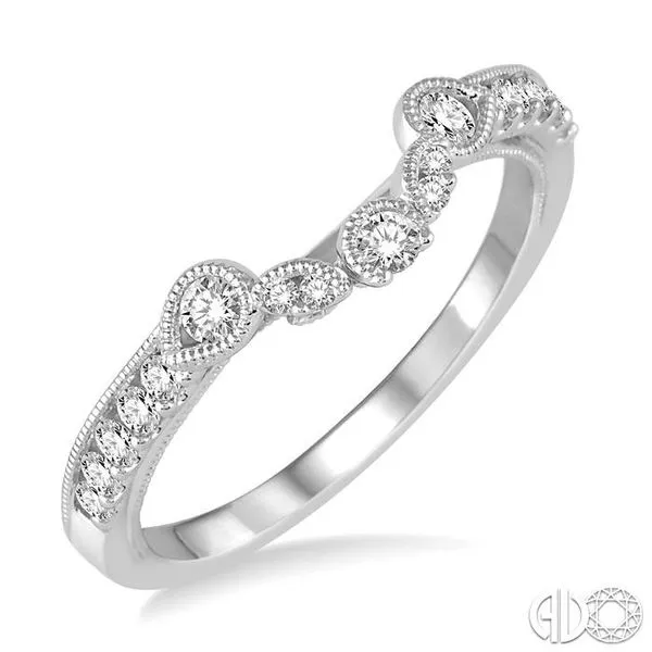 1/3 Ctw Round Cut Diamond Wedding Band in 14K White Gold