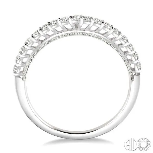 1/3 Ctw Round Cut Diamond Wedding Band in 14K White Gold