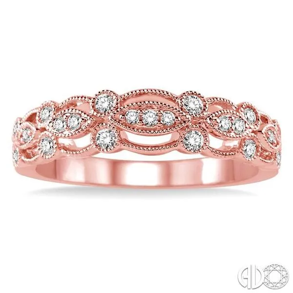 1/4 Ctw Round Cut Diamond Wedding Band in 14K Rose Gold