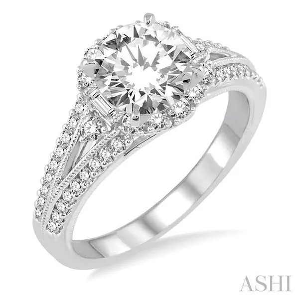 1/2 Ctw Diamond Semi-mount Engagement Ring in 14K White Gold similar item image