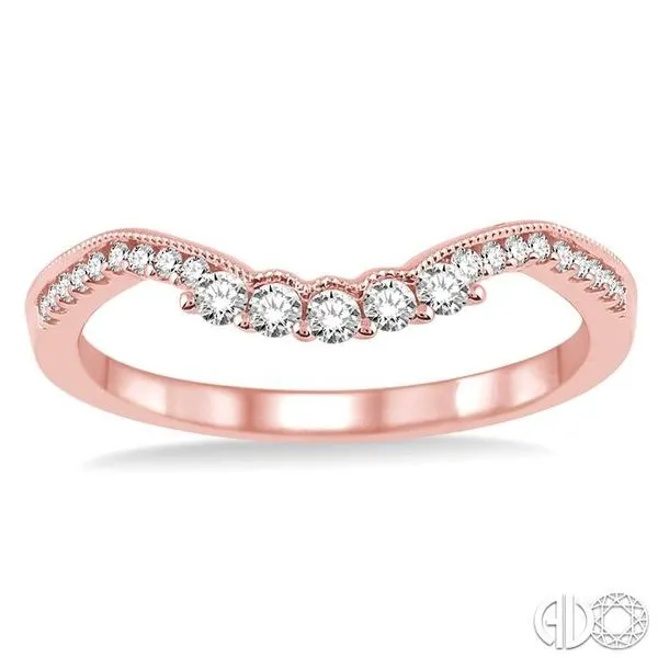1/4 Ctw Round Cut Diamond Wedding Band in 14K Rose Gold