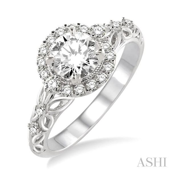 1/3 Ctw Diamond Semi-mount Engagement Ring in 14K White Gold Grogan Jewelers Florence, AL