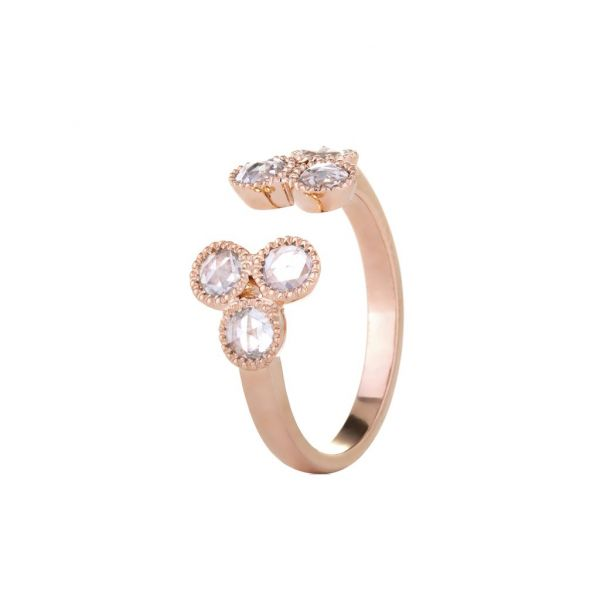 The Grace Ring with White Diamonds in Rose Gold Grogan Jewelers Florence, AL