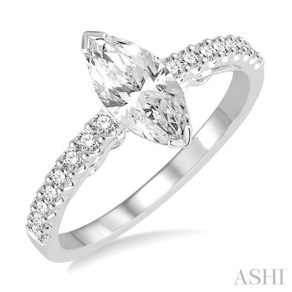 1/3 Ctw Round Cut Diamond Semi-Mount Engagement Ring in 14K White Gold Grogan Jewelers Florence, AL