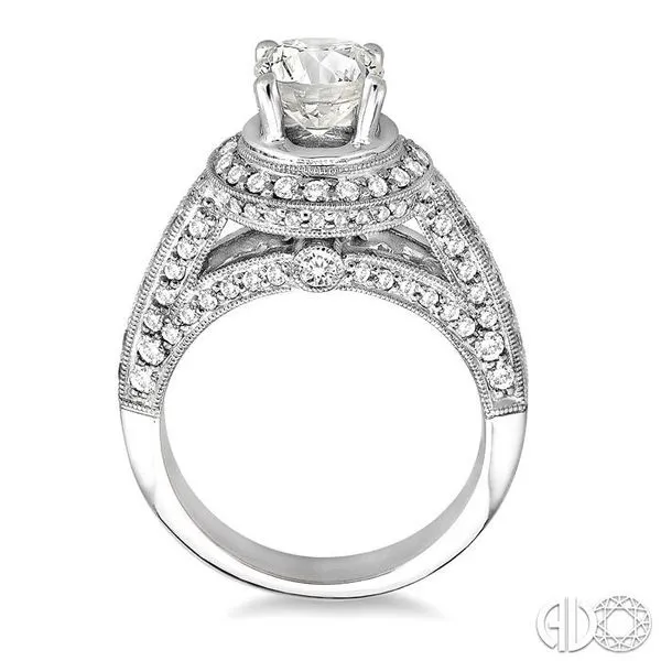 1 Ctw Diamond Semi-Mount Engagement Ring in 14K White Gold